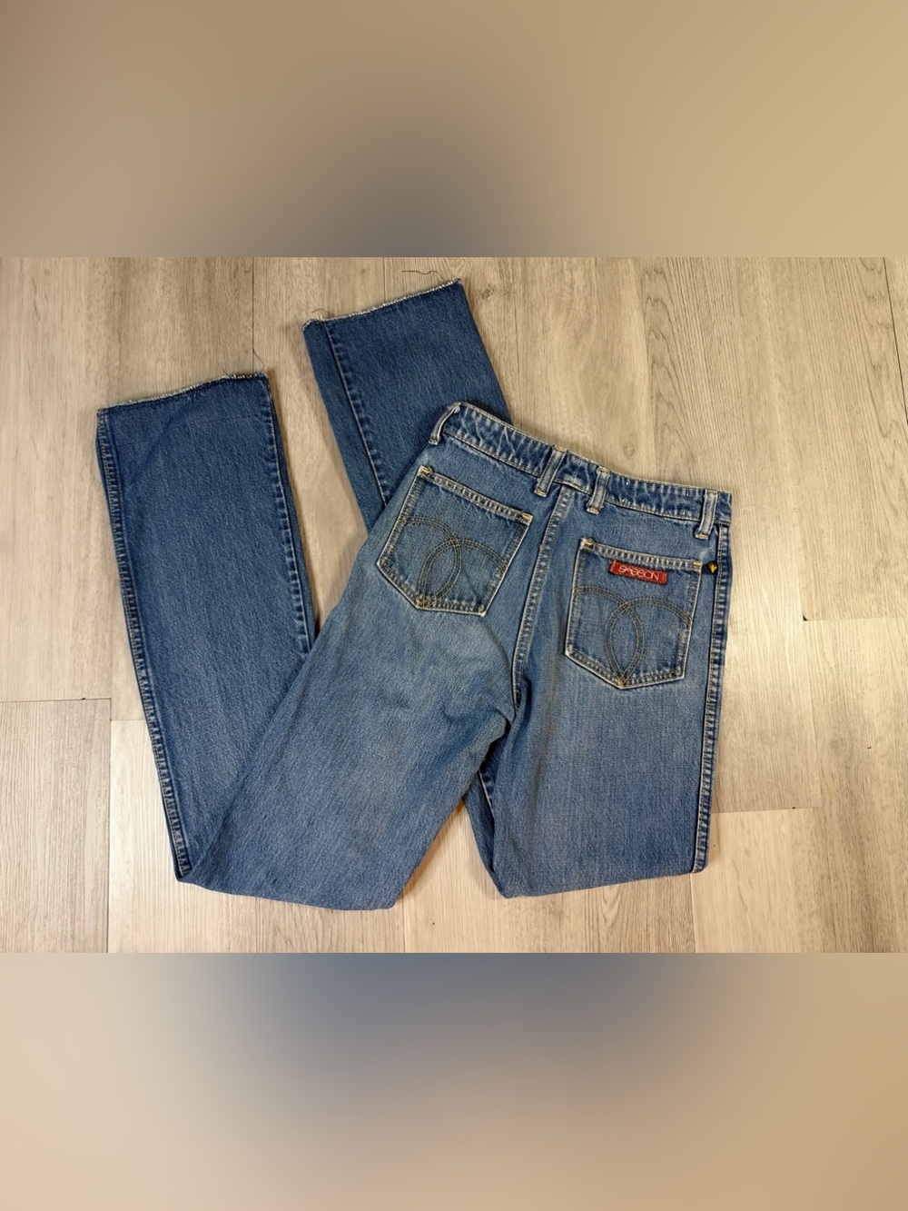 Sasson Vintage Women’s Bootcut Blue Denim Jeans Size 28 Regular Fit High Rise.